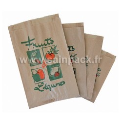 Lot De 1000 Sacs En Papier Kraft Brun Imprimés "Fruits Légumes 1KG" - Pour Marchés, Primeurs