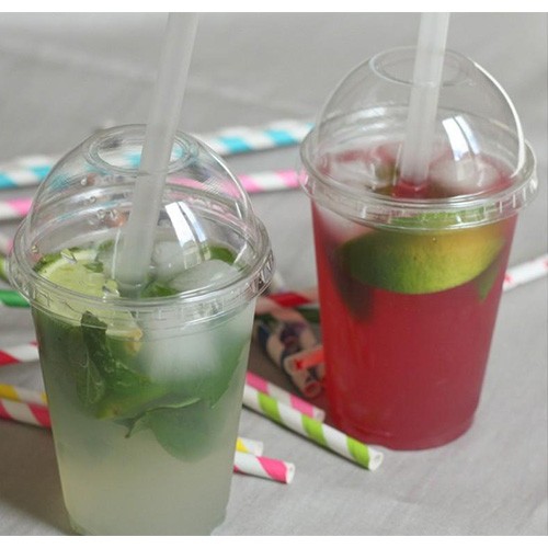 Gobelets à Smoothie Avec Couvercles - Lot De 100 | 454ml | Plastique Sans BPA | Réutilisables Pour Café Glacé, Milkshake