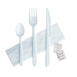 Kit couverts plastique jetables Starck 6 en 1