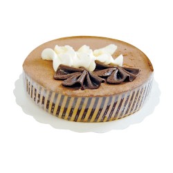 Support carton rond festonné blanc gâteau